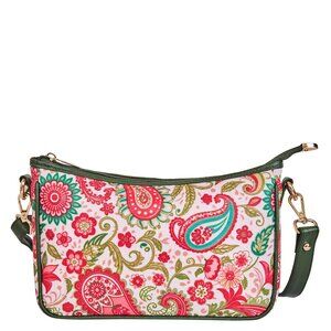 Paisley Print Fabric East/West Hobo Crossbody Sling Bag Over the Shoulder Purse